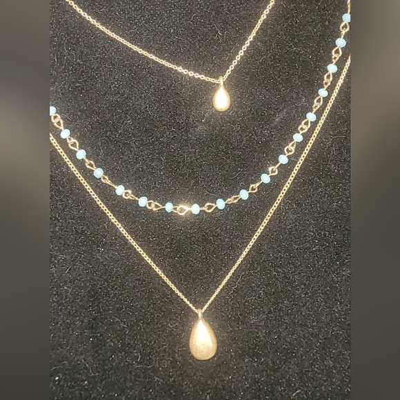 NWT Park Lane Paradigm Gold and Blue Layered Necklace - Picture 3 of 10